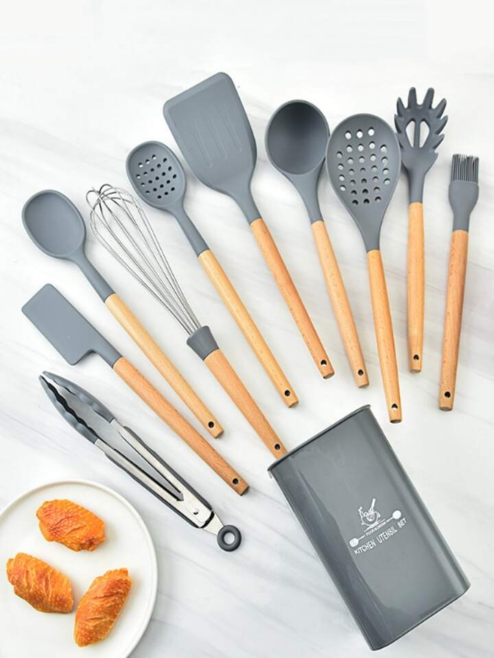 Set de 12 utensilios calidad premium en silicona resistente al calor