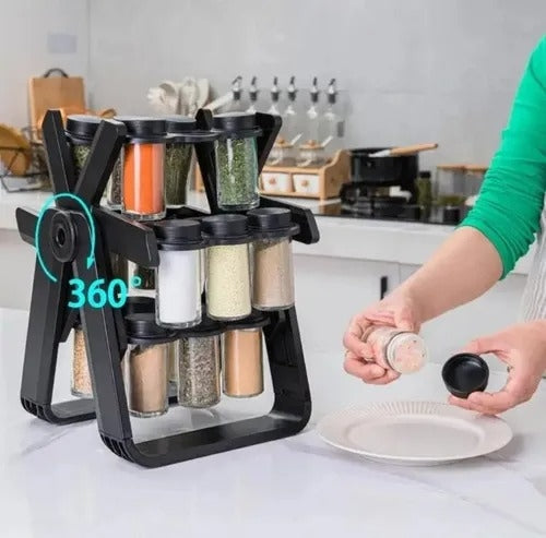 Organizador de especies x18 frascos en vidrio - Calidad Premium®