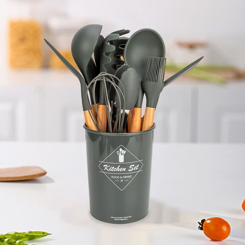 Set de 12 utensilios calidad premium en silicona resistente al calor