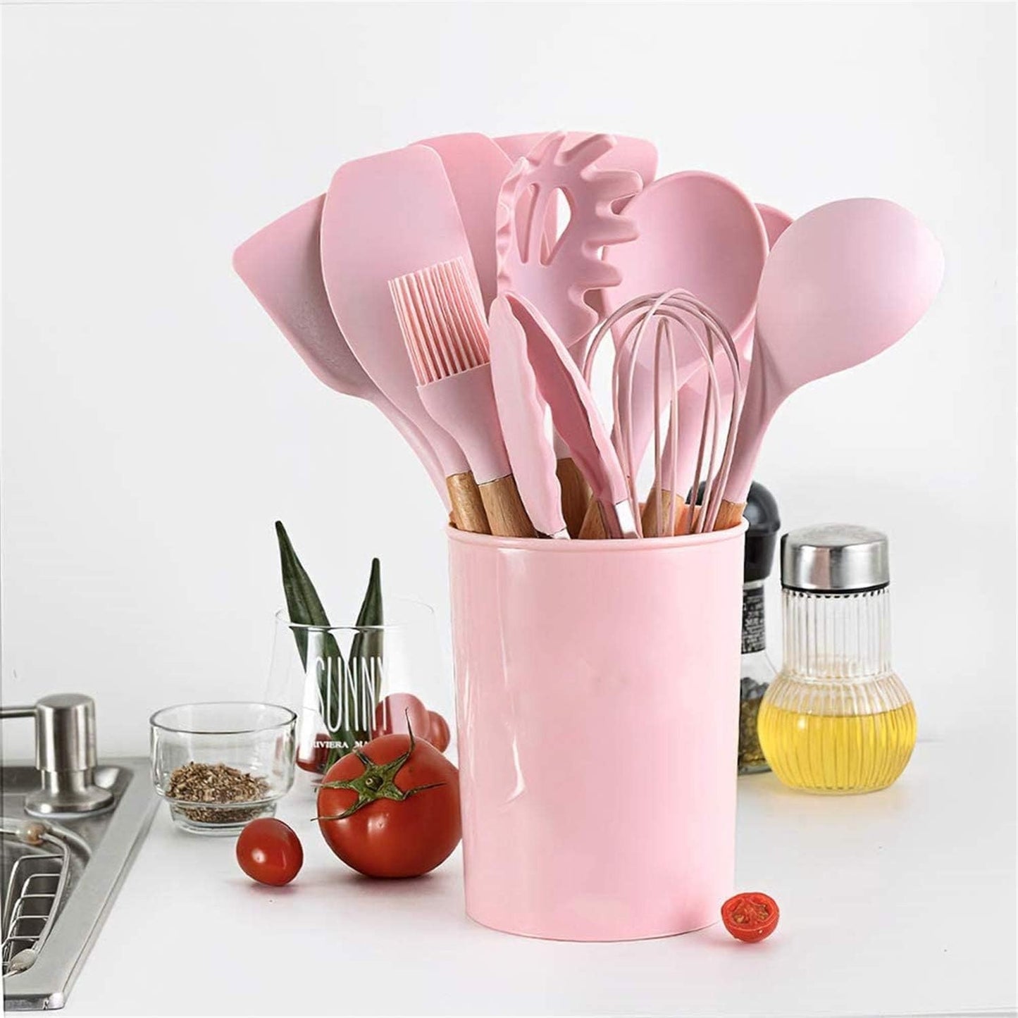 Set de 12 utensilios calidad premium en silicona resistente al calor