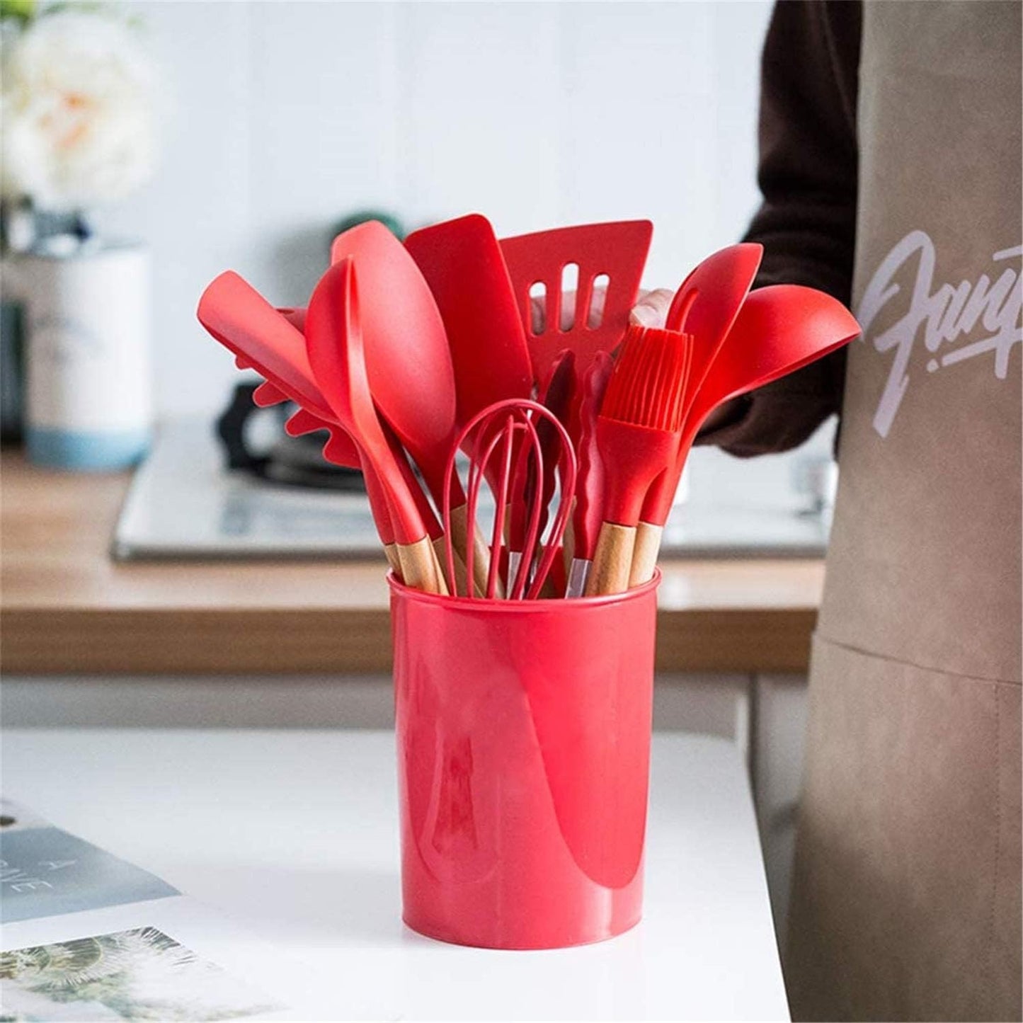 Set de 12 utensilios calidad premium en silicona resistente al calor