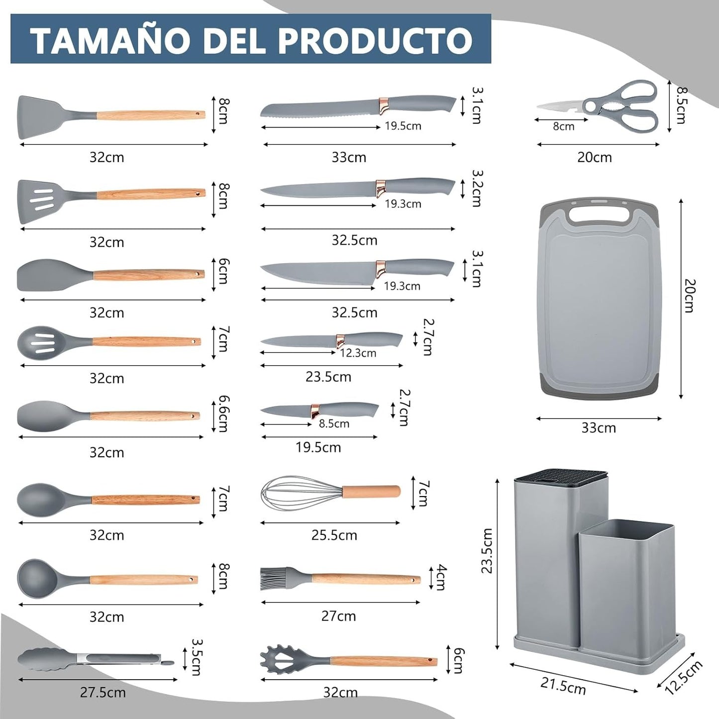 Set de cocina por 19 utensilios - Calidad Premium®