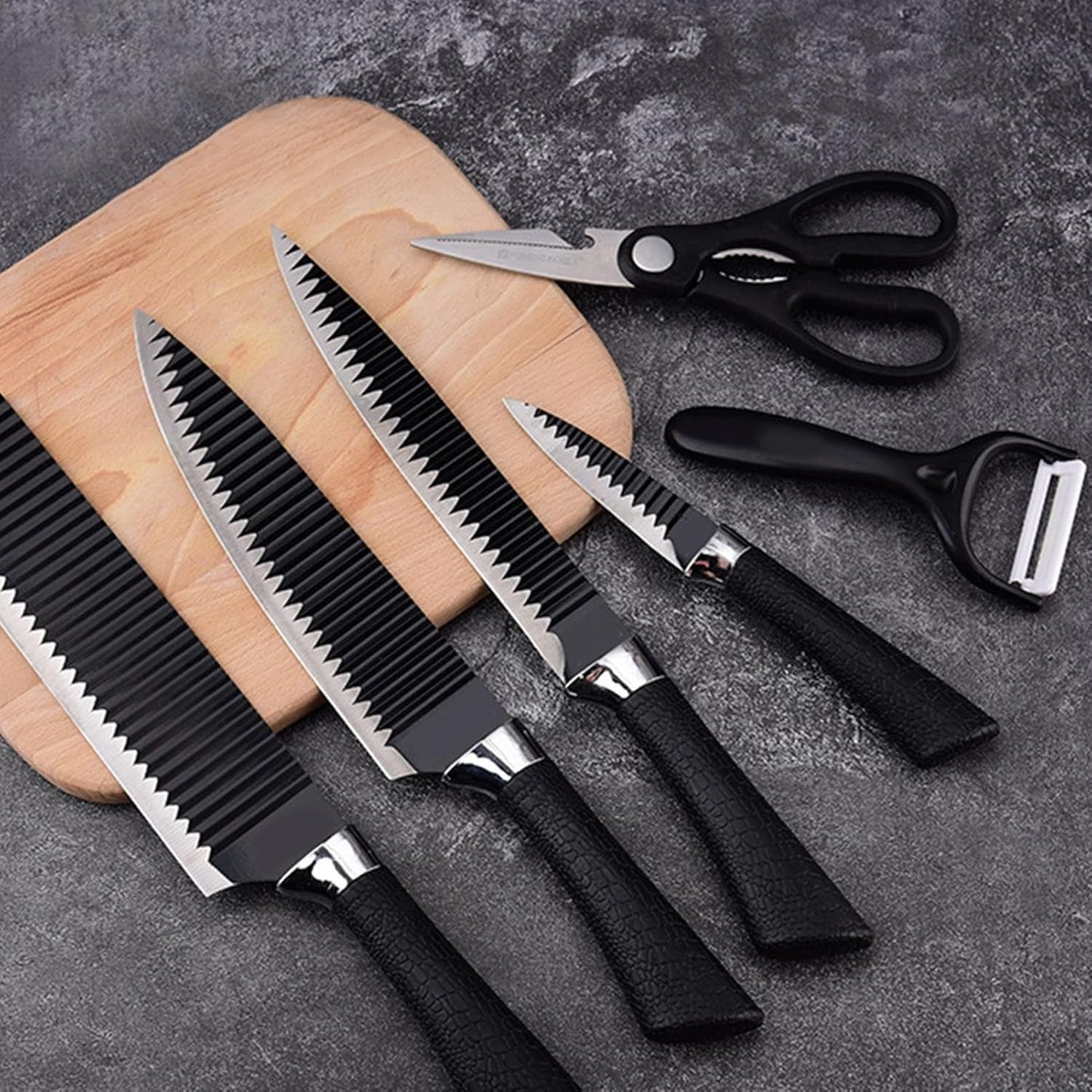 Juego De Cuchillos Profesional Antiadherentes X6 - En Acero Inoxidable