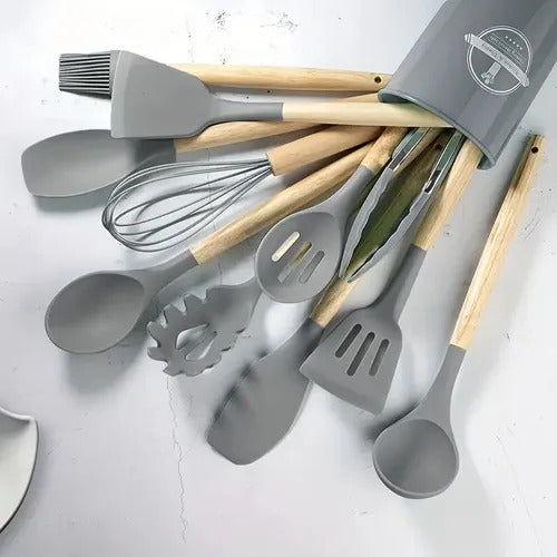 Set de 12 utensilios calidad premium en silicona resistente al calor