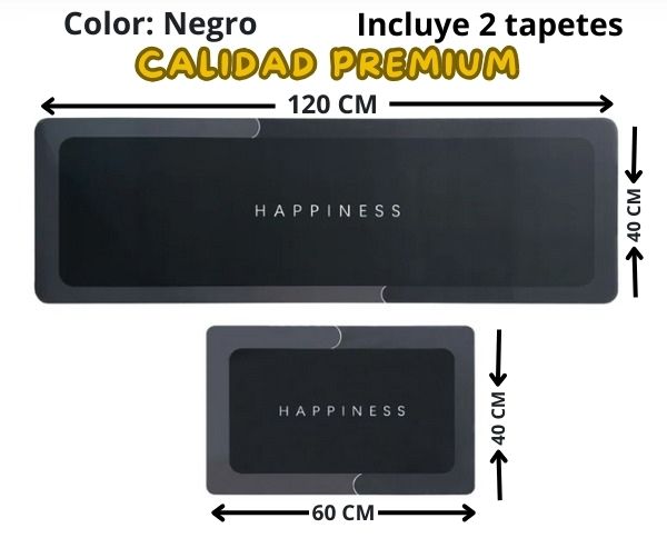 Combo de tapetes absorbentes para el hogar calidad premium ( 1 tapete grande de 120X40 y 1 tapete mediano de 60x40)