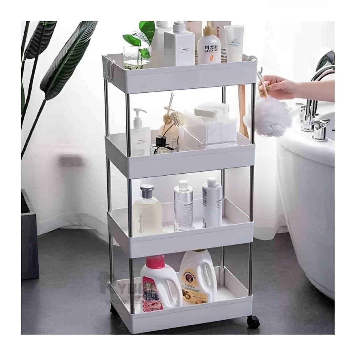 Carrito organizador 4 niveles con ruedas multiusos - Color Blanco®