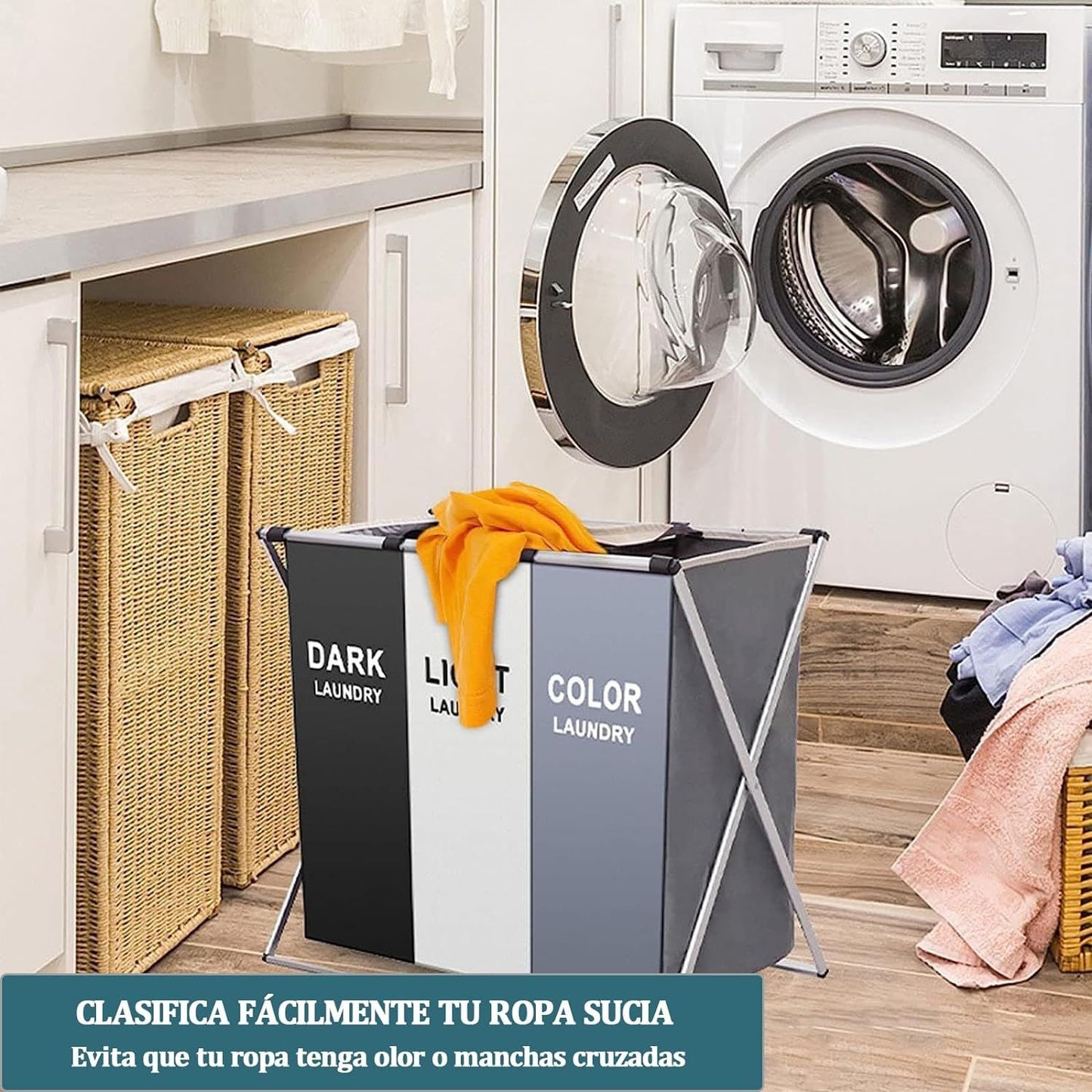 Cesto Triple Plegable Para Ropa Sucia - Calidad Premium®