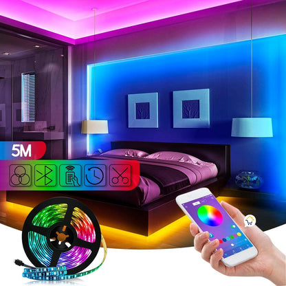 Cinta RGB 5 metros con Bluetooth Audio Rítmica Multi Color ®