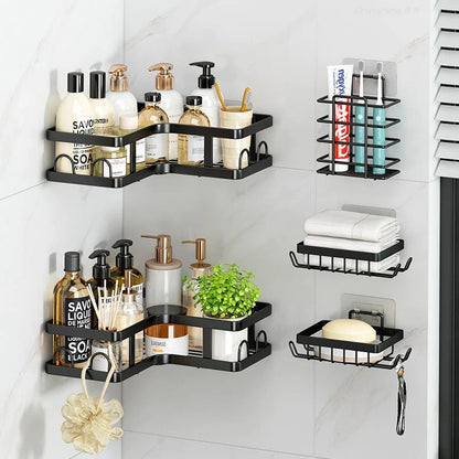 Set organizador de baño x5 piezas color negro®