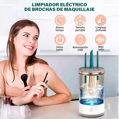 Limpiador de brochas de maquillaje eléctrico - Calidad Premium®