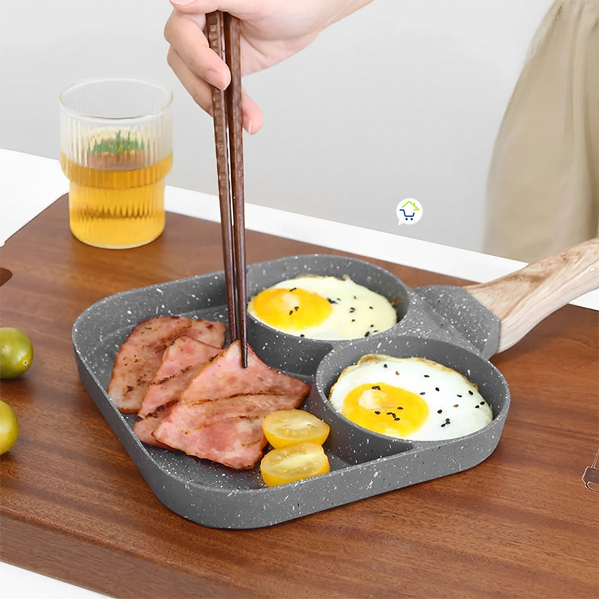 SÚPER PROMO COMBO DE COCINA, ORGANIZADOR DE HUEVOS + SARTÉN 3 PUESTOS