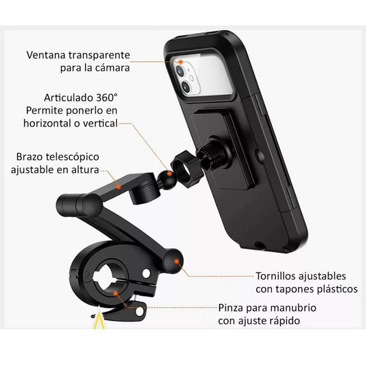 Soporte universal de celular para motos, bicicletas - Calidad Premium®