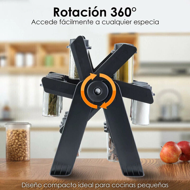 Organizador de especies x18 frascos en vidrio - Calidad Premium®