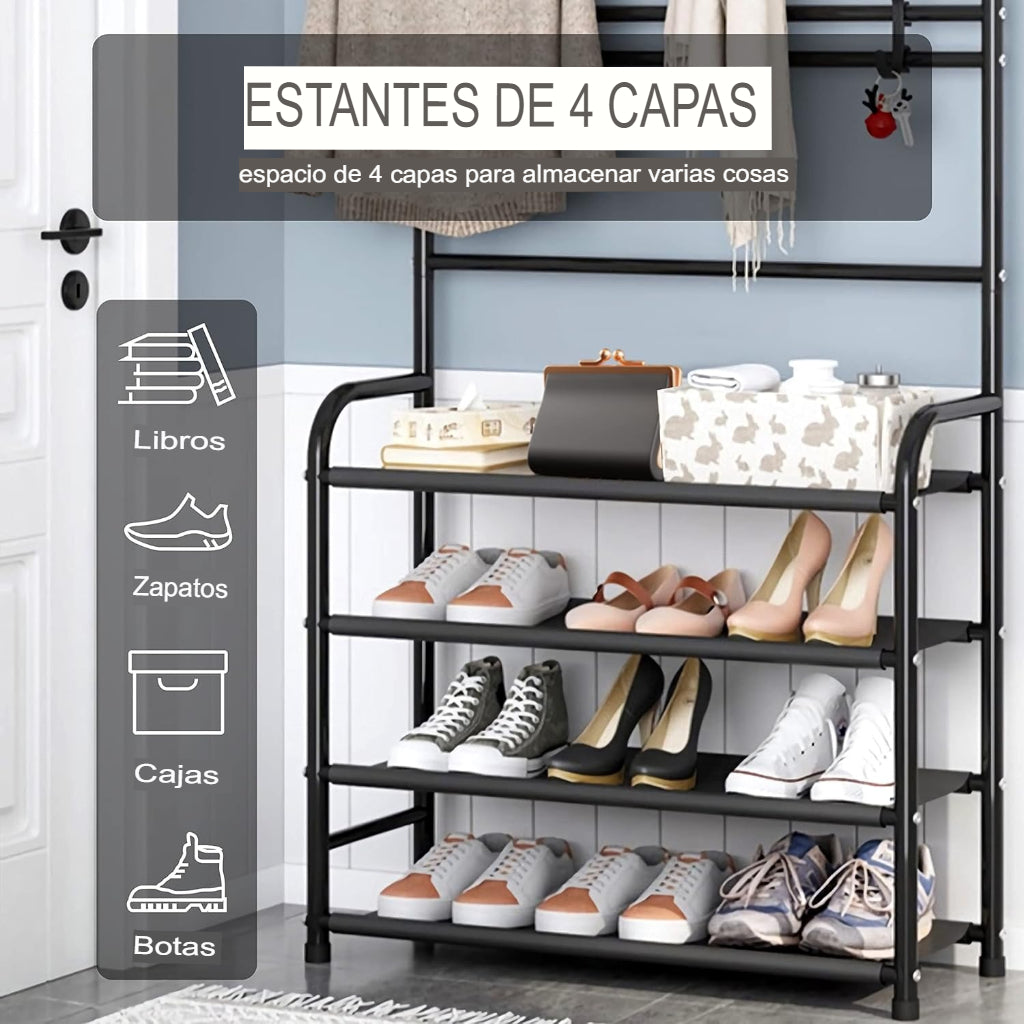 Organizador de zapatos 4 niveles con perchero Ultra Resistente®