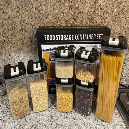 Organizador de alimentos hermético x7 unidades color negro