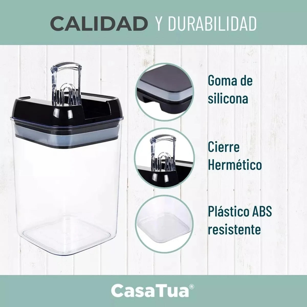 Organizador de alimentos hermético x7 unidades color negro