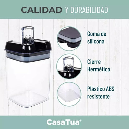 Organizador de alimentos hermético x7 unidades color negro