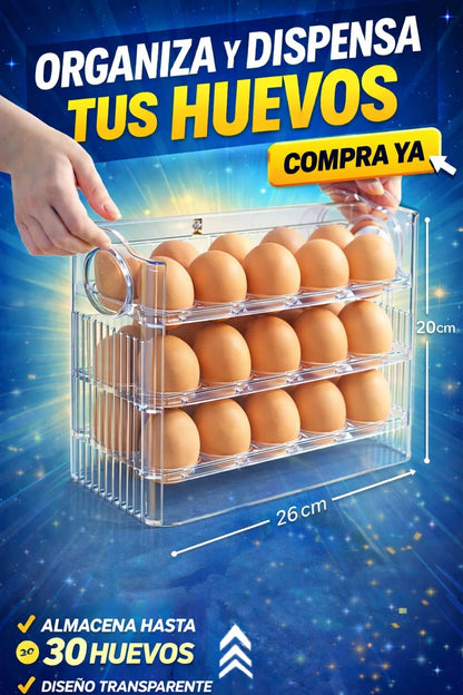 SÚPER PROMO COMBO DE COCINA, ORGANIZADOR DE HUEVOS + SARTÉN 3 PUESTOS
