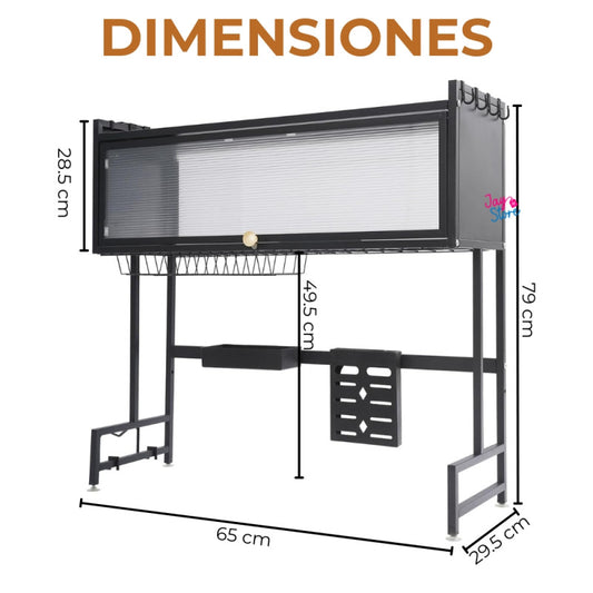 Escurridor y organizador de loza con tapa®