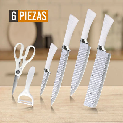 Juego De Cuchillos Profesional Antiadherentes X6 - En Acero Inoxidable