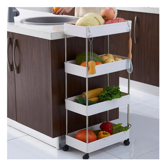Carrito organizador 4 niveles con ruedas multiusos - Color Blanco®